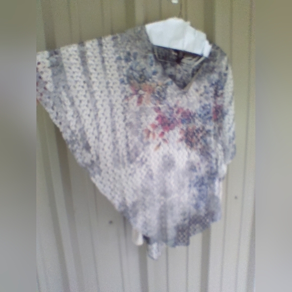 Women's Artsy Floral Crochet Sheer Tunic Top Size XL Lagenlook Hippie Bohemian - Picture 5 of 7